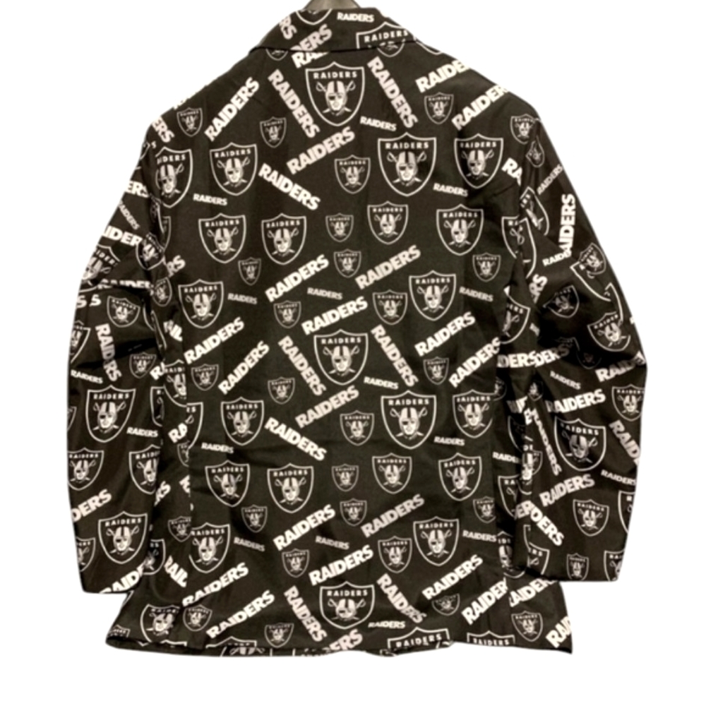NFL Team Apparel Raiders Blazer/sports Coat & Matching Tie Size 44 NWT - Picture 4 of 11
